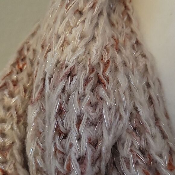 10" x 30" handmade soft pink cream taupe infinity scarf - Picture 3 of 6